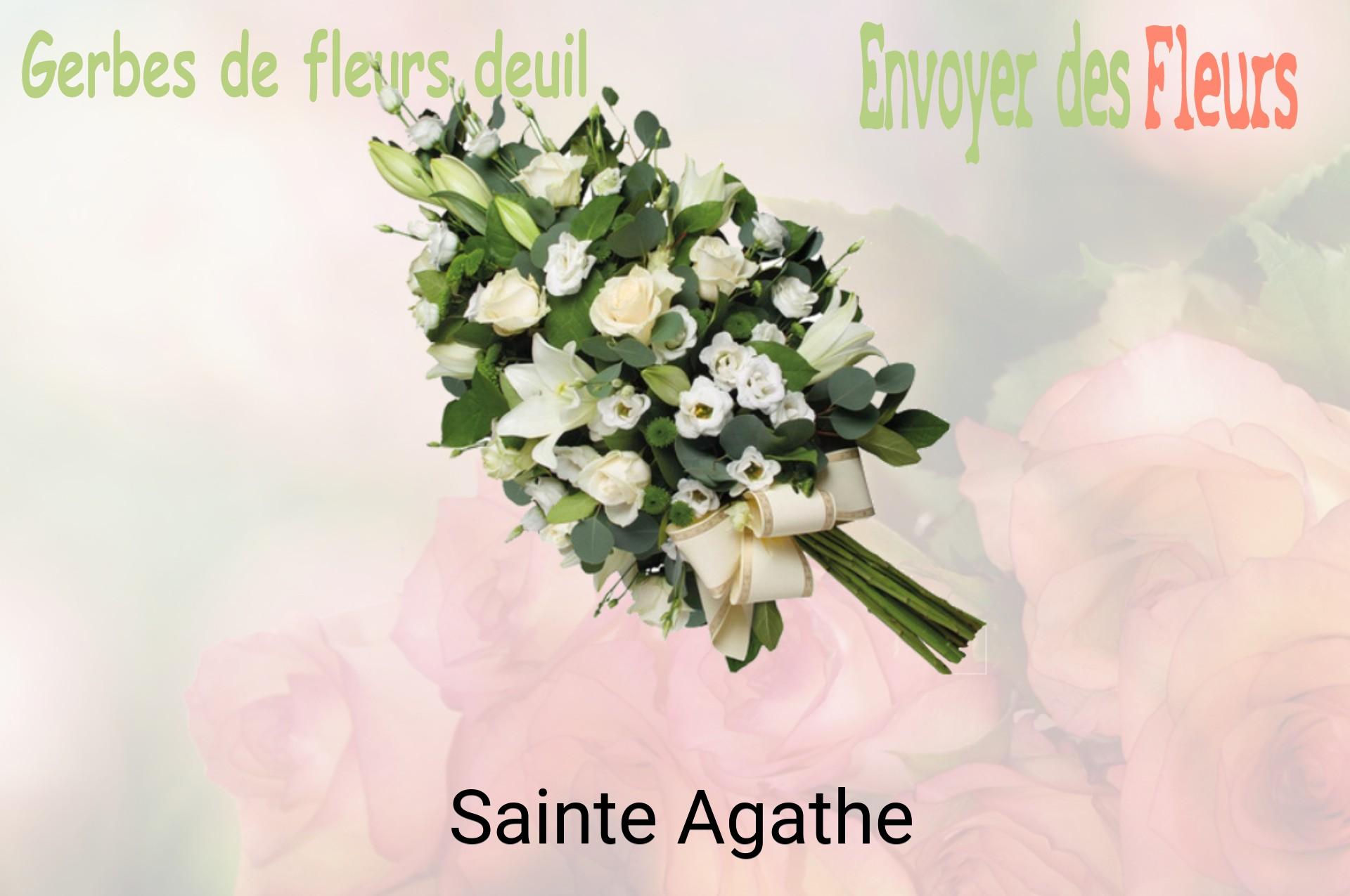 Gerbe de fleurs de deuil livrée à Sainte-Agathe